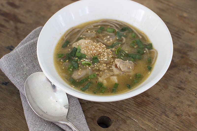 Chicken noodle peanut butter soup offers flavors of both Africa and Thailand.