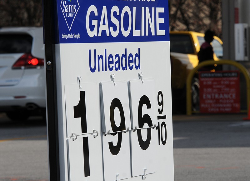 Unleaded gas dips below $2 Wednesday at the Sam's Club on Lee Highway. Gas was priced at $1.96 per gallon for members of the shopping club.