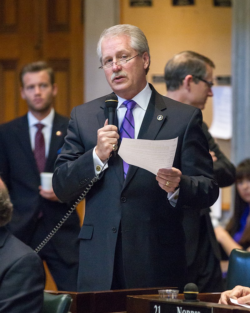 Sen. Bill Ketron, R-Murfreesboro, speaks during a Senate session this January file photo from The Associated Press. Ketron said Thursday he is being treated for non-Hodgkins lymphoma, a type of cancer.