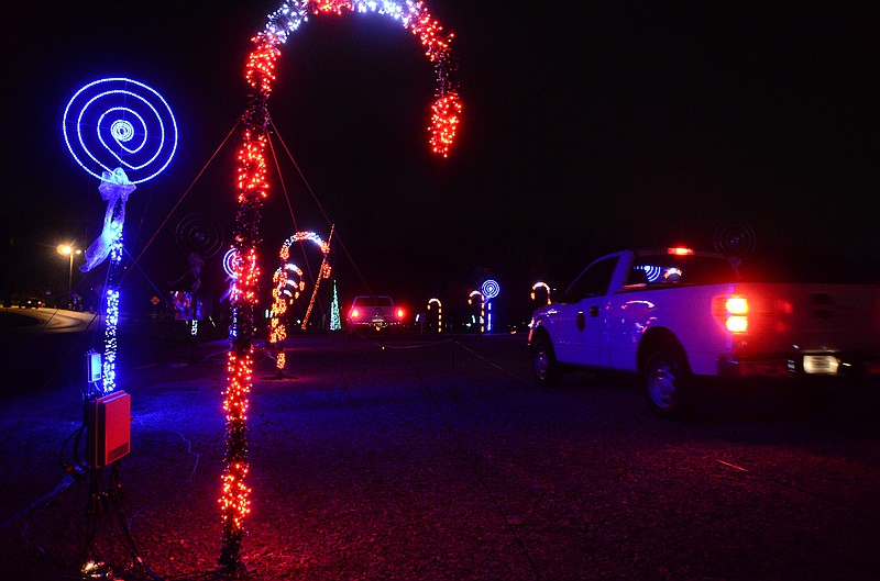 The drive-through Christmas Nights of Lights at Camp Jordan in East Ridge features thousands of LED lights and about 20 minutes of synchronized holiday music.