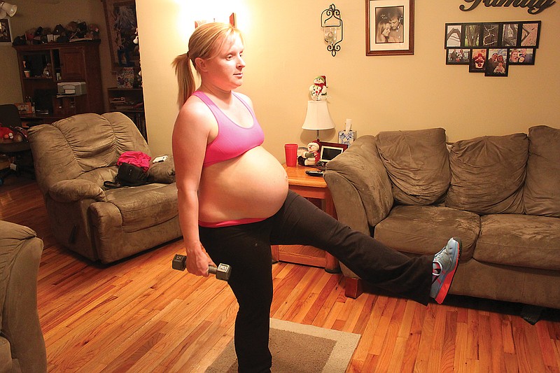 Angela Avery, a former resident of Ringgold, Ga. now in Savannah, is expecting her second baby on Dec. 29.  Her commitment to daily workouts should help her get back to her pre-pregnancy weight soon after the baby is born, she says.