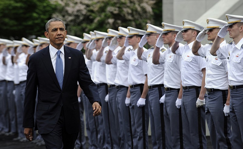 This May 28, 2014, file photo shows President Barack Obama as he arrives to deliver the commencement address to the U.S. Military Academy at West Point's Class of 2014 in West Point, N.Y.