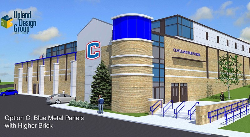 A rendering of the new gym at Cleveland High School.