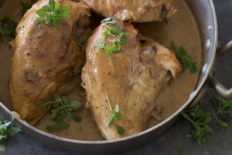 Madeira-braised chicken with mushroom gravy gets a ton of flavor by cooking in the fortified wine from Portugal.