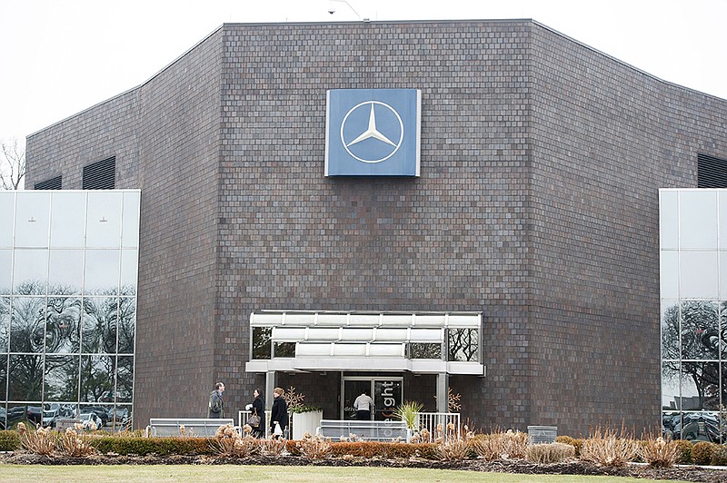 In this Dec. 16, 2014, photo, the exterior of the Mercedes-Benz corporate headquarters is shown in Montvale, N.J. 