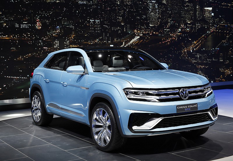 The Volkswagen Cross Coupe GTE Concept is shown at media previews for the North American International Auto Show in Detroit on Sunday.