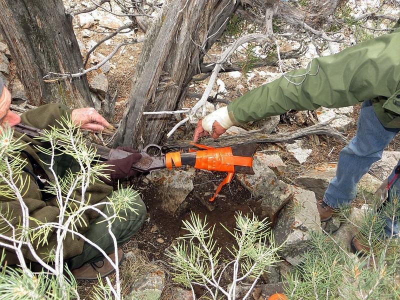 This image provided by the Great Basin National Park shows a Winchester Model 1873 rifle found in Nevada. 