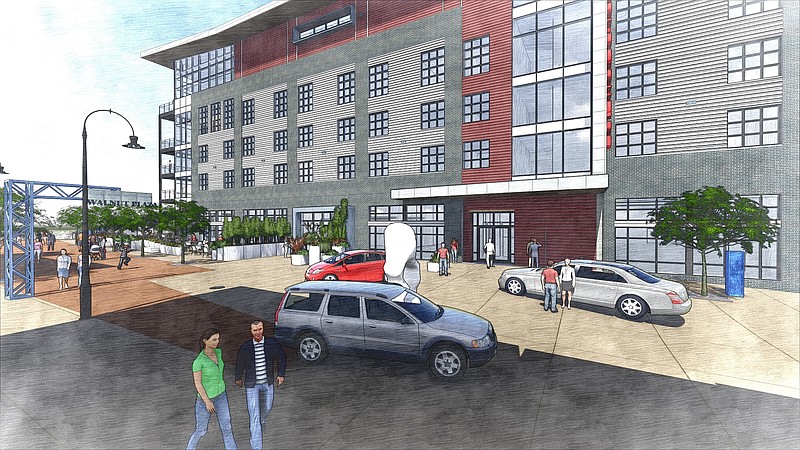 Vision Hospitality Group closed last week on the purchase of almost an acre near the Walnut Street bridge, a location on which the company plans to build a 90-room boutique hotel. This rendering shows what it might look like.