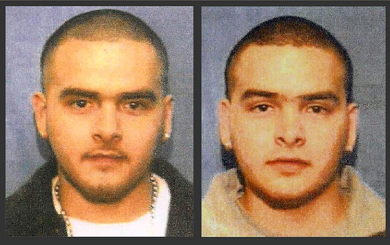 
              This undated photo from a wanted poster released by the U.S. Marshals Service shows Pedro Flores, left, and his twin brother, Margarito Flores. The brothers are scheduled to be sentenced Tuesday, Jan, 27, 2015, at federal court in Chicago on drug trafficking charges. The Flores twins cut deals to buy tons of narcotics from Joaquin "El Chapo” Guzman, the head of Mexico’s Sinaloa Cartel in the 2000s, and later cooperated with U.S. investigators. (AP Photo/U.S. Marshals Service)
            