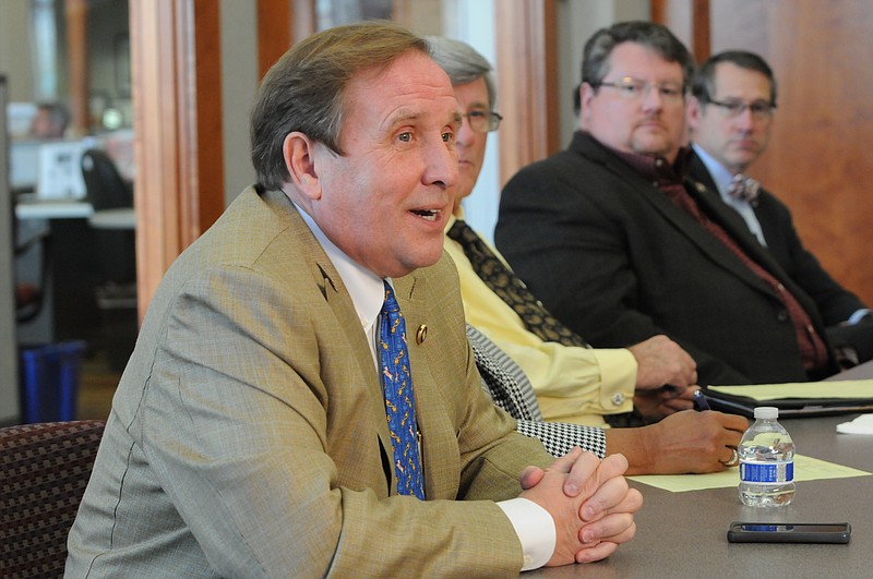 State Rep. Mike Carter talks about his plans during the Times Free Press sponsored Legislative Roundtable at the newspaper in this Jan. 6 2015, photo.