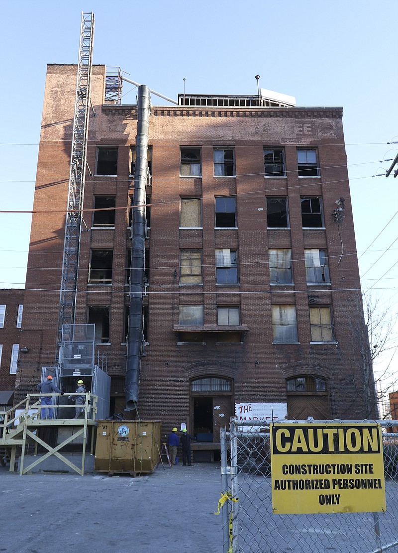 The Fleetwood Coffee building is being stripped down to four walls.