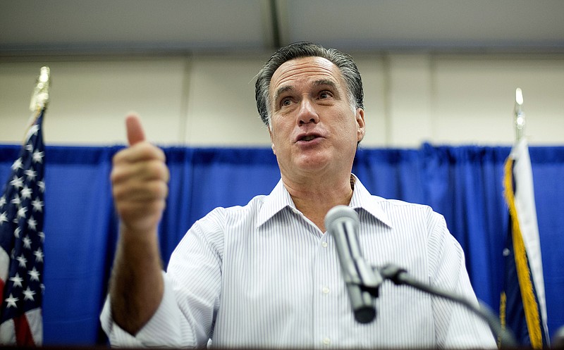 Former Republican presidential candidate Mitt Romney speaks in Augusta, Ga., in this Oct. 29, 2014, file photo.
