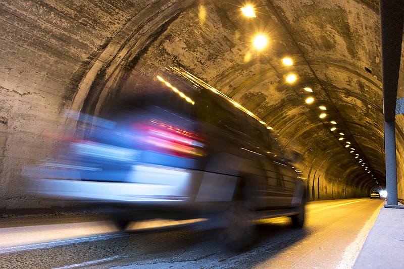 A vehicle passes through the Wilcox Tunnel on Wednesday, Feb. 4, 2015, in Chattanooga, Tenn.