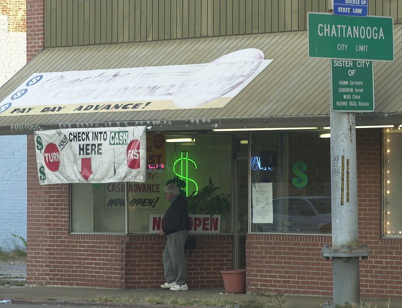 Several businesses offering pay day lending are located near the Tennessee/Georgia border on Rossville Boulevard.