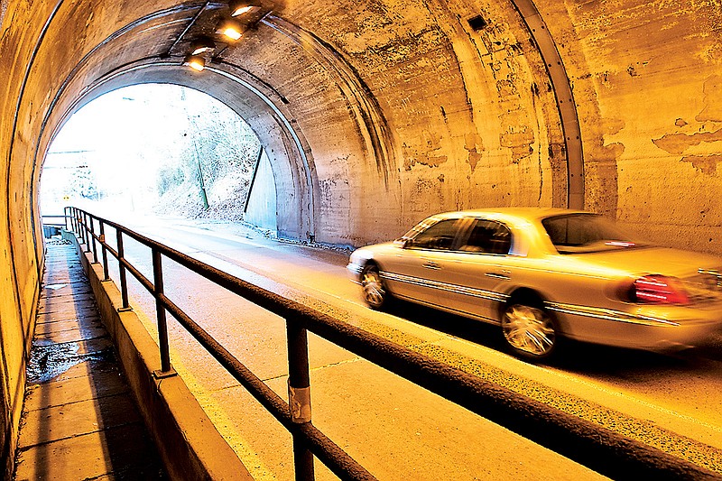 A vehicle passes through the Wilcox Tunnel on Wednesday, Feb. 4, 2015, in Chattanooga.