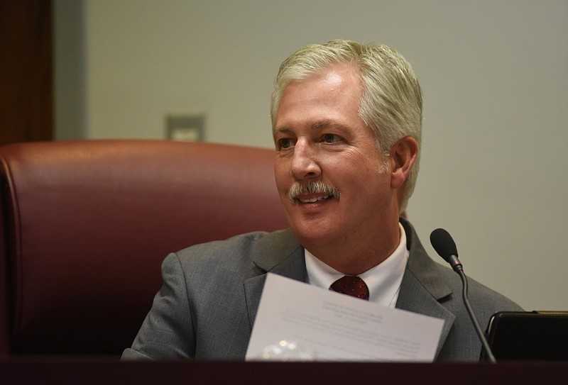 Johnny McDaniel speaks during a meeting at the Bradley County Board of Education in this Feb. 11, 2014, file photo.