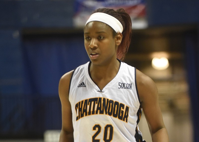 UTC's Keiana Gilbert plays in the game against Wofford at McKenzie Arena.