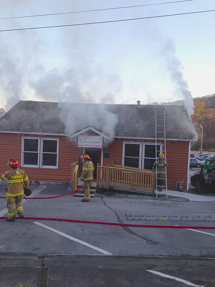 Shaffer's European Bakery fire. Photo from Collegedale Police Department.