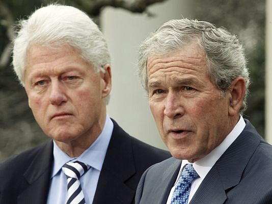 Former Presidents Bill Clinton and George W. Bush