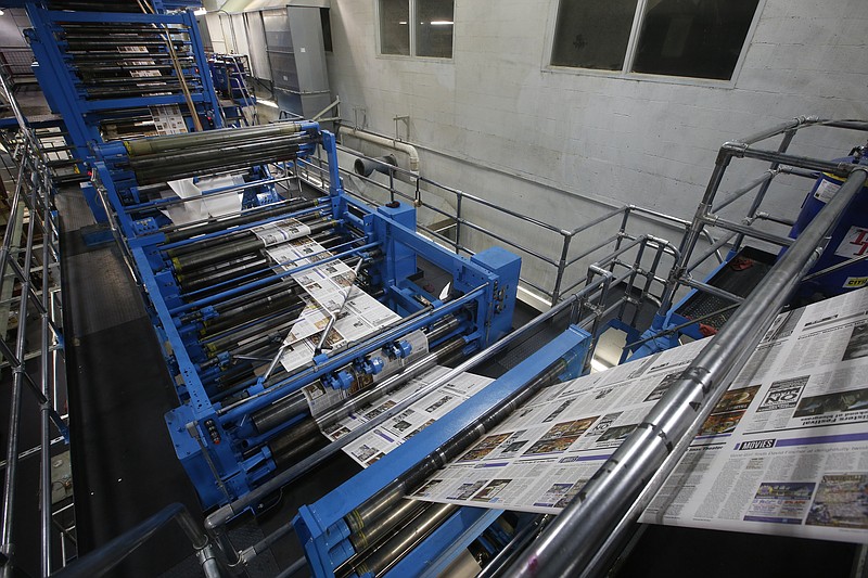 The Chattanooga Times Free Press's new printing press operates in Chattanooga in this 2014 file photo.