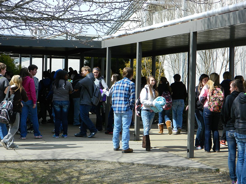 Lake Forest Middle School students change classes in this file photo. 