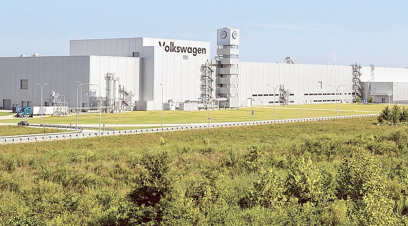 The outside of the Volkswagen plant's paint and assembly shops are shown in this file photo. 