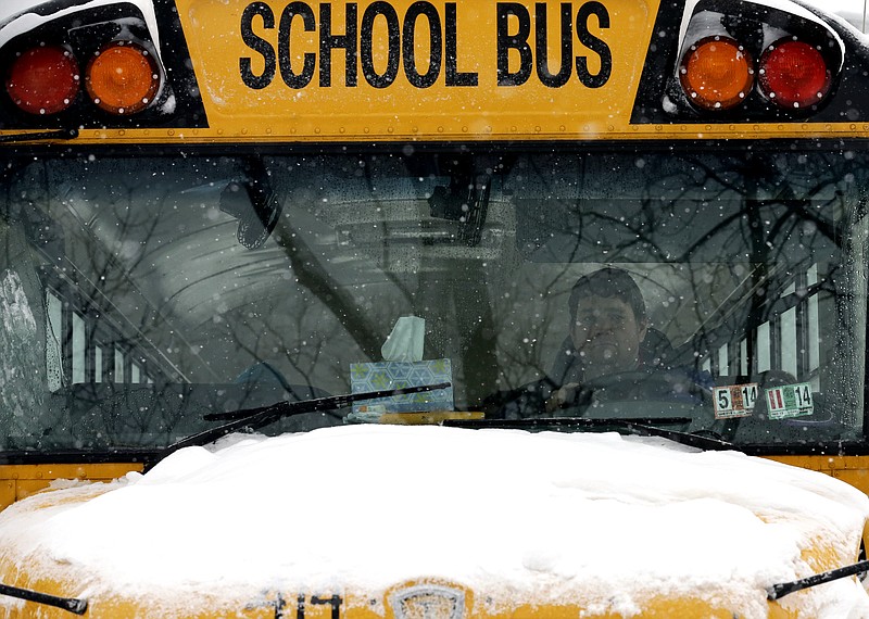 School bus in snow