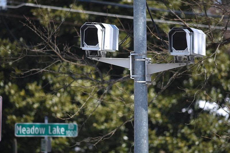 A traffic camera is used to ticket speeders on Hixson Pike.