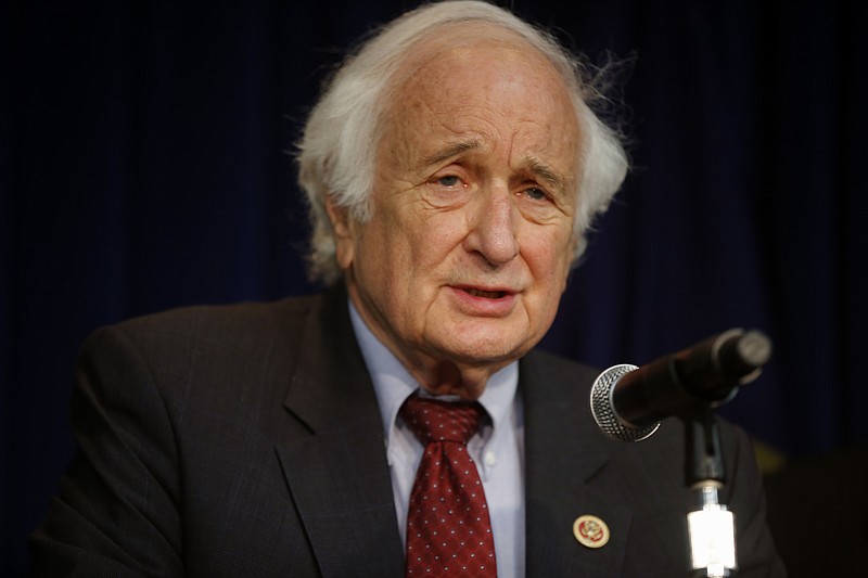 
              FILE - In this May 23, 2014 file photo, Rep. Sander Levin, D-Mich. speaks to reporters in Washington. Congress’ dysfunction isn’t limited to the struggle to keep a Cabinet department running without interruption. "We haven’t even started talking about either one, (Medicare payments) or highways," said Rep. Sander Levin of Michigan, top Democrat on the powerful House Ways and Means Committee. "So that shows how procrastinated all this is."  (AP Photo/Charles Dharapak, File)
            