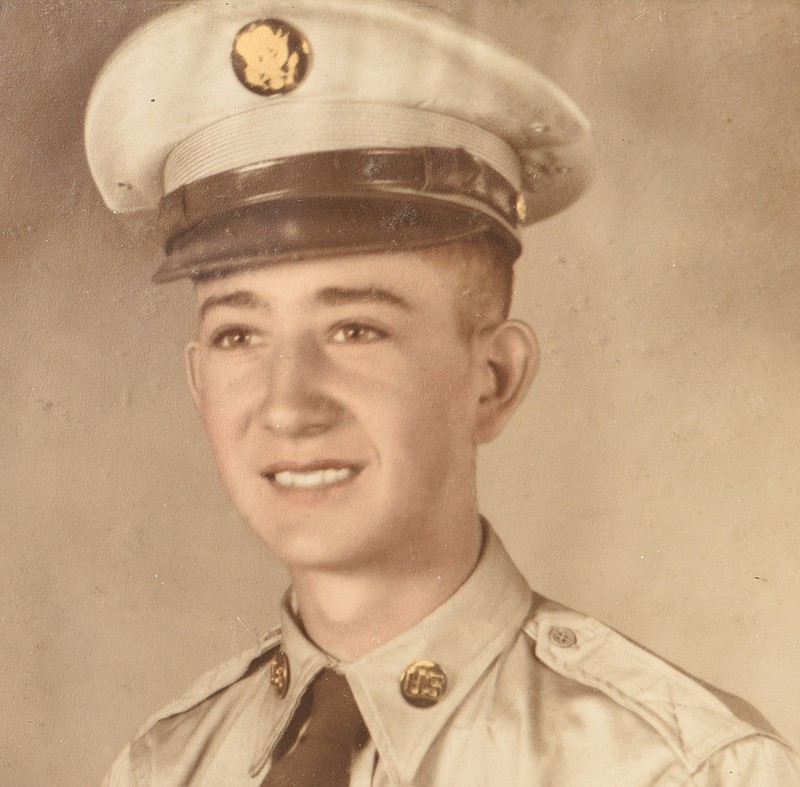 This is a photograph of Lotchie John Ray Jones taken after he joined the Army at age 17.