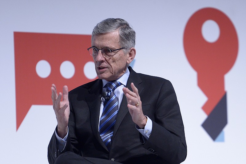 
              Tom Wheeler, Chairman of the Federal Communications Commission and GSMA speaks on the impact of recent telecommunications regulation in the United States at the Mobile World Congress Wireless show, the world's largest mobile phone trade show, in Barcelona, Spain, Tuesday, March 3, 2015. (AP Photo/Manu Fernandez)
            