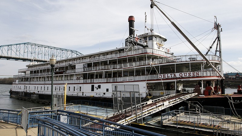 The Delta Queen is docked at Coolidge Park in this file photo.