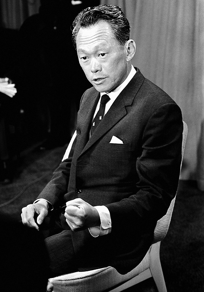 
              FILE - In this Jan. 13, 1968, file photo, Singapore’s then-Prime Minister Lee Kuan Yew speaks at a press conference after his arrival at Heathrow Airport in London. Lee Kuan Yew, the founder of modern Singapore who helped transform the sleepy port into one of the world's richest nations, died Monday, March 23, 2015, the government said. He was 91.(AP Photo/Laurence Harris, File)
            