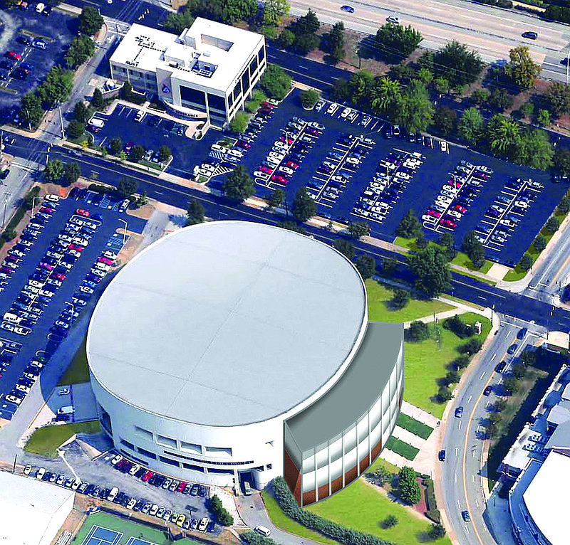 An artist's rendering shows what new office space might look like in the future for McKenzie Arena.
