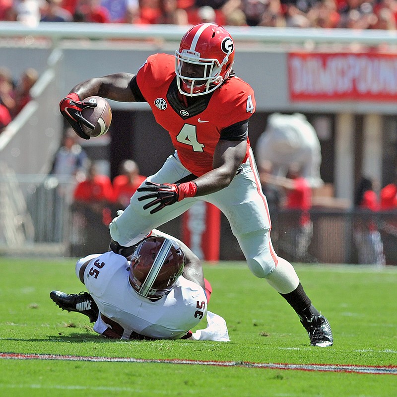 Redshirt junior tailback Keith Marshall tore his ACL five games into the 2013 season, played just three games last year before injuring his knee and ankle and is now sidelined by a hamstring injury.