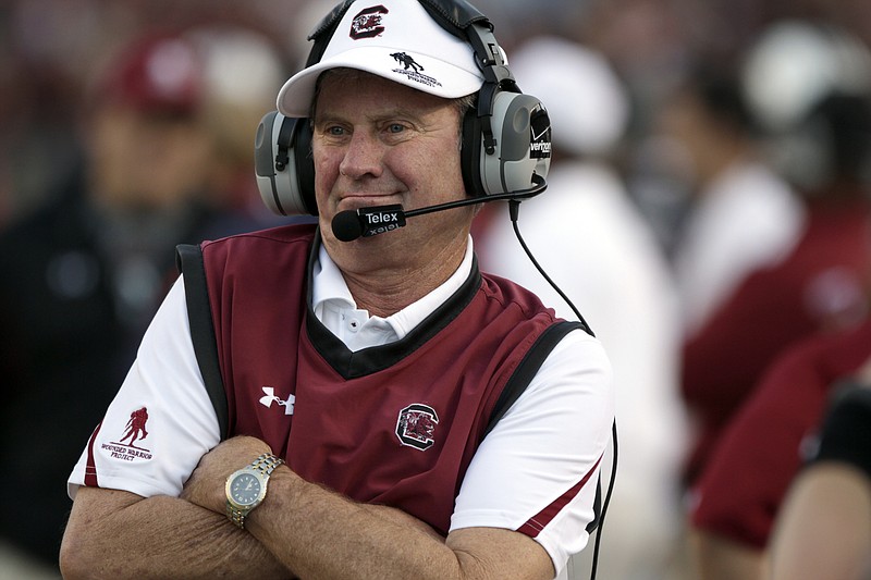 South Carolina head coach Steve Spurrier reacts during a game in this 2011 file photo.