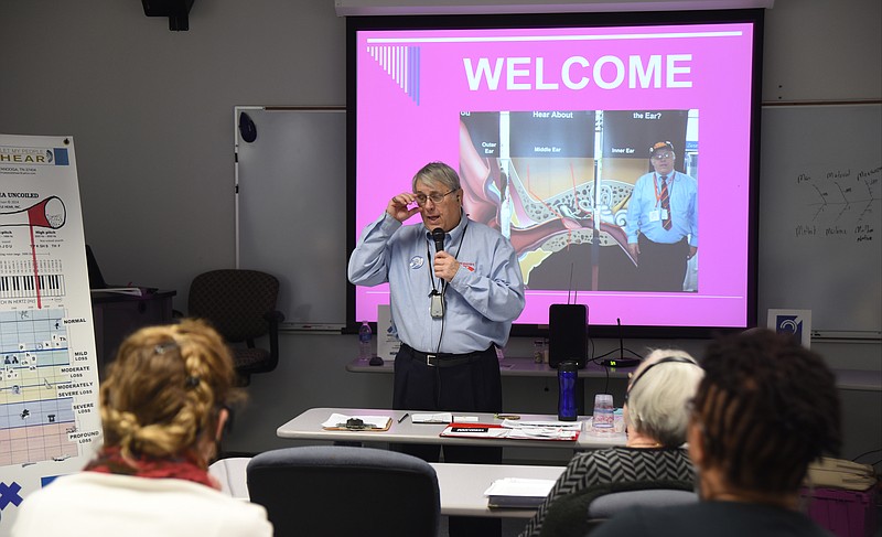 David Harrison teaches a lip-reading class at Chattanooga State Community College on March 2, 2015.