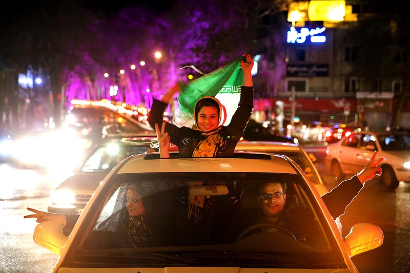 Iranians celebrate on a street in Tehran, Iran, in April a preliminary nuclear agreement with the United States and other world powers. As the deadline nears for a final agreement, the terms don't seem so promising.