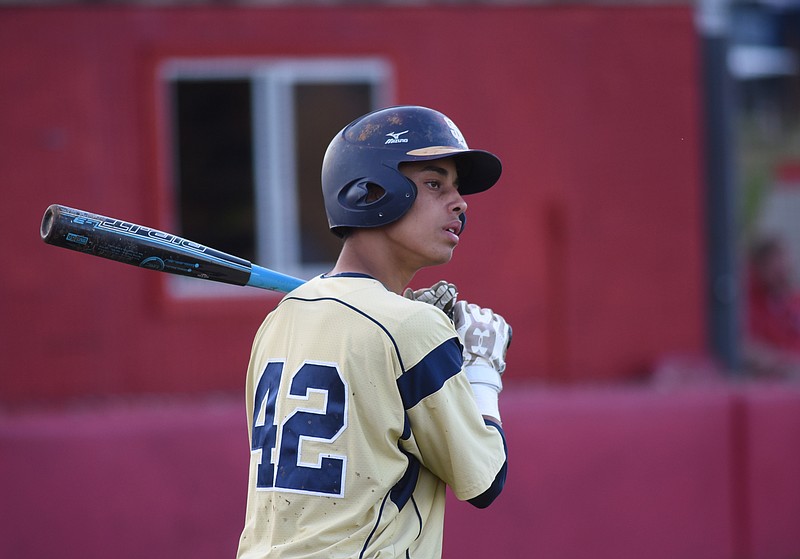 Soddy-Daisy's Tre Carter gets ready to bat during a game at Ooltewah High School in this file photo.
