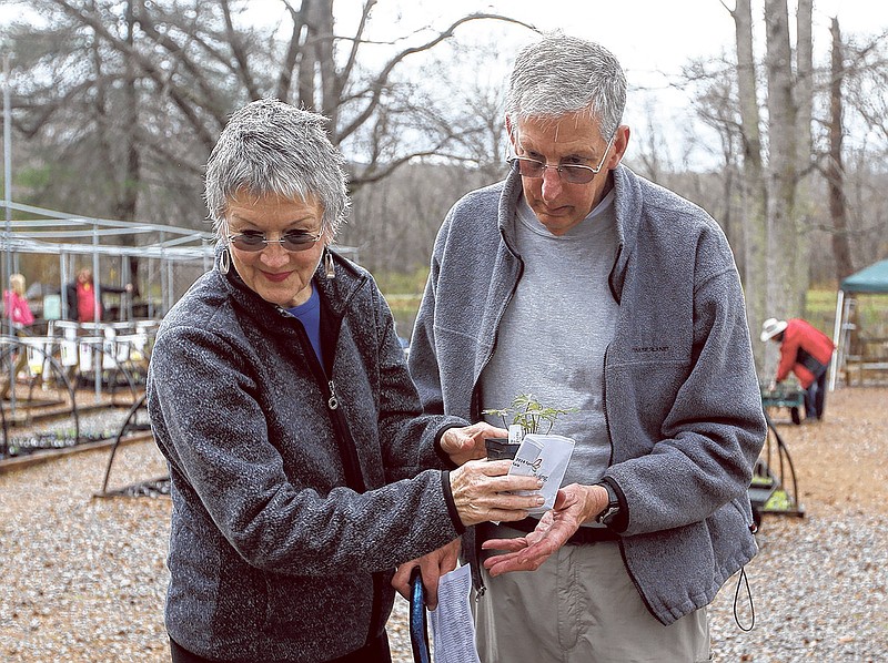 Gerre and Doug Schwert pick out plants at the 2014 Reflection Riding Spring Native Plant Sale.