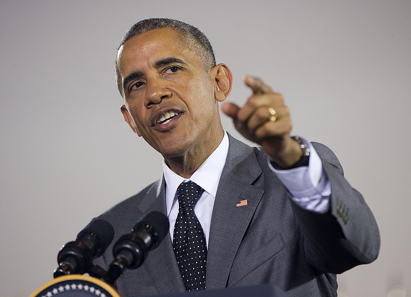 
              President Barack Obama speaks during a town hall meeting at the University of the West Indies, Thursday, April 9, 2015, in Kingston, Jamaica. The president said Thursday that he soon decide whether to remove Cuba from the U.S. list of state sponsors of terrorism now that the State Department has finished a review on the question as part of the move to reopen diplomatic relations with the island nation. (AP Photo/Pablo Martinez Monsivais)
            