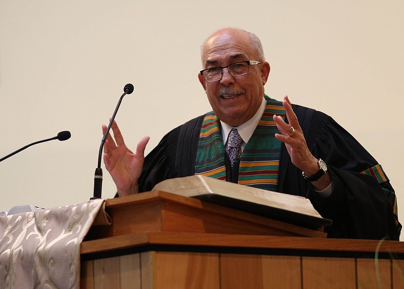 Rev. Paul McDaniel delivers a sermon at Second Missionary Baptist Church in Chattanooga in this 2014 file photo. 