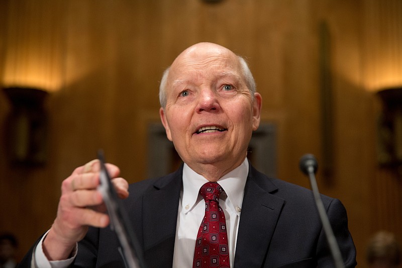 
              Internal Revenue Service (IRS)  Commissioner John Koskinen testifies on Capitol Hill in Washington, Wednesday, April 15, 2015, before the Senate Homeland Security and Governmental Affairs Committee hearing to examine IRS challenges in implementing the Affordable Care Act. (AP Photo/Andrew Harnik)
            