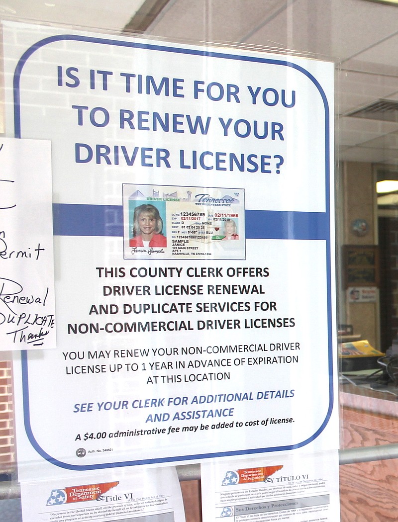 A driver's license renewal poster is pictured in this file photo.