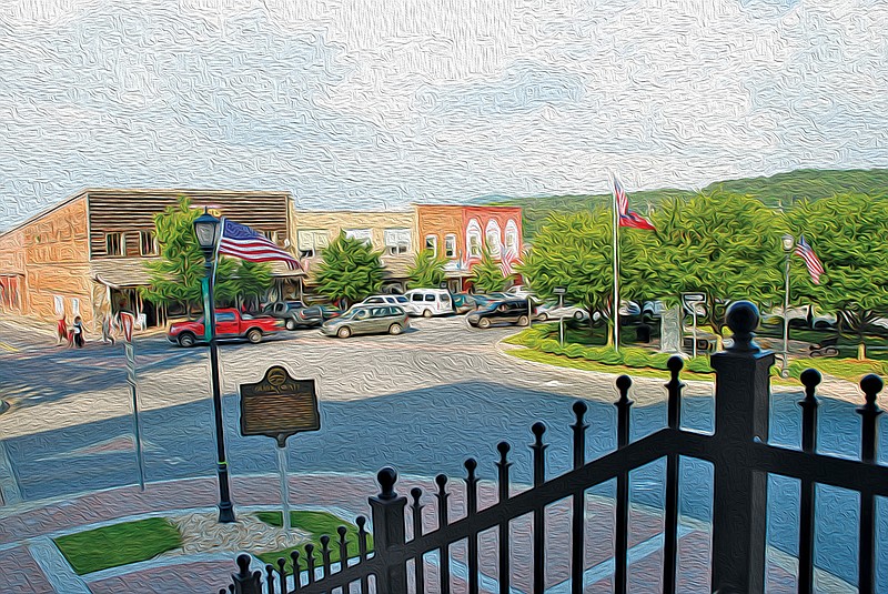 Photo illustration of downtown Ellijay, Ga.