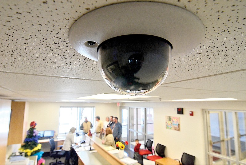Security cameras similar to this one in the Ooltewah Elementary School office are being installed in 64 Hamilton County schools.