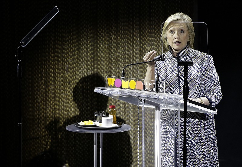 Hillary Clinton speaks during the sixth annual Women in the World Summit, Thursday, April 23, 2015, in New York.