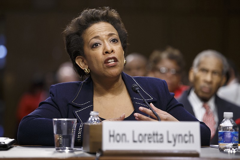 
              FILE - In this Jan. 28, 2015 file photo, Attorney General nominee Loretta Lynch testifies on Capitol Hill in Washington. Lynch has won confirmation to serve as the nation's attorney general, ending months of delay. The vote was 56-43 in the Senate Thursday.   (AP Photo/J. Scott Applewhite)
            
