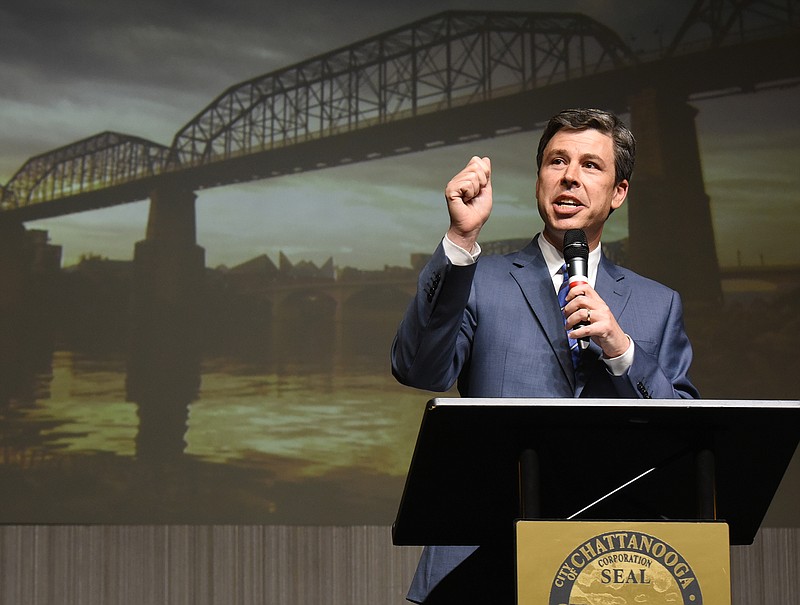 Mayor Andy Berke delivers his second State of the City address at The Chattanoogan hotel in this file photo.