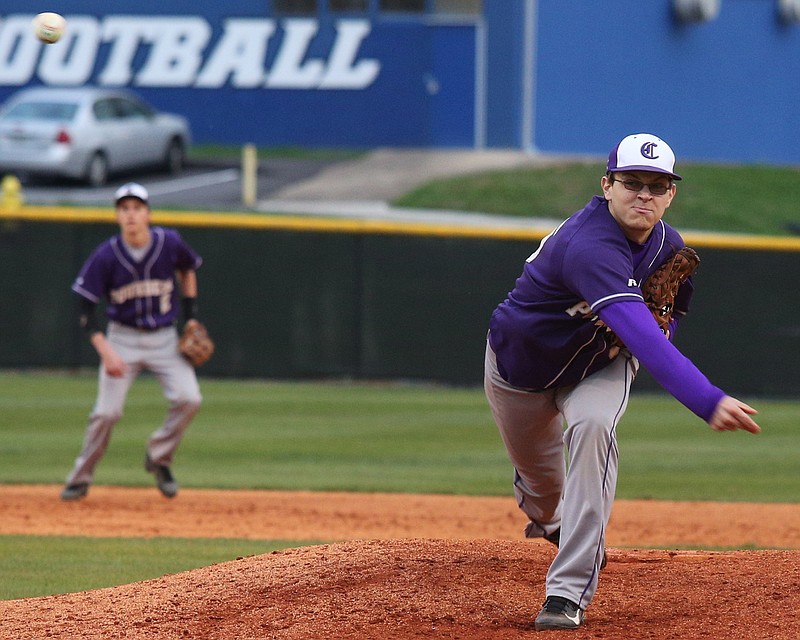 Central's Bret Hardy pitches a Red Bank versus Central baseball game on Tuesday, April 8, 2014. 